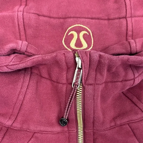 Burgundy & Gold lululemon scuba Zip-Up Hoodie size 6 - Picture 5 of 16